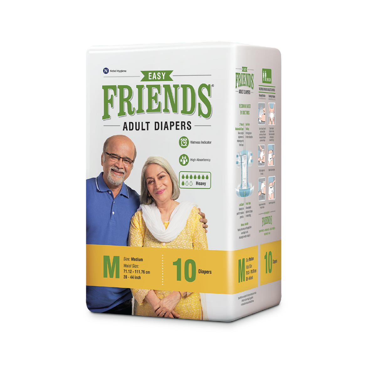 Friends Easy Adult Diapers (M) 10’s – Unisex